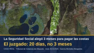 Costas contra la Seguridad Social: el juzgado rechaza que la TGSS tenga 3 meses para pagar y avala la ejecución a los 20 días